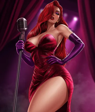 Jessica Rabbit revealing her leg (SenbonzakuraArt) - SenbonzakuraArt