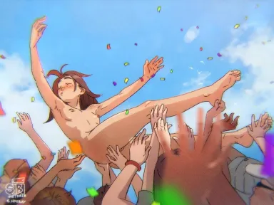 "3 cheers for the exhibitionist!! Hip Hip, Hooray!! Hip Hip, Hooray!! Hip Hip, Hooray!!" (SIBI) - SIBI