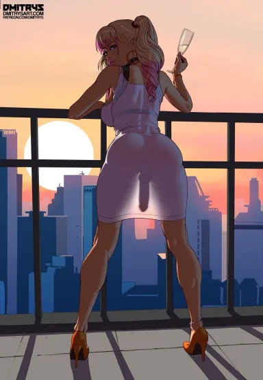 Man I love these balcony views dont you (Public Hentai Anime GIF)