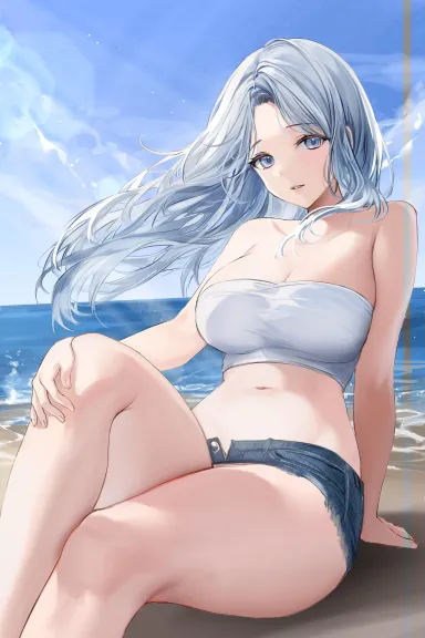 Blue Hair Hot Pants [Original] - Original