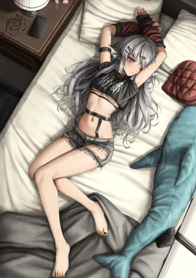 Goth Finana in bed [Original] (Lobsteranian) - Original